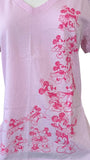 Disney Women's Mickey Mouse And Minnie Mouse Pink Short Sleeve Shirt Size Medium