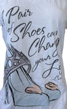 Disney Women's A Pair Of Shoes Can Change Your Life White Shirt Size Medium