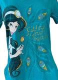 Disney Women's Aladdin Princess Jasmine Follow Your Heart Teal Shirt Size Medium