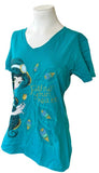 Disney Women's Aladdin Princess Jasmine Follow Your Heart Teal Shirt Size Medium