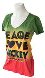 Disney Parks Women's Disneyland Peace Love Mickey Graphic Shirt Size Large