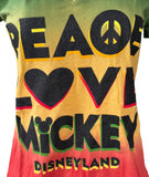 Disney Parks Women's Disneyland Peace Love Mickey Graphic Shirt Size Large