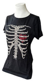 Bay Island Men's The White Stripes Skeleton Heart Graphic Black Shirt Size Large