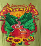 Alternative Women's Mountain Jam 2010 Graphic Green Long Sleeve Shirt Size Large