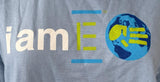 Anvil Women's I Am E Earth Graphic Blue Short Sleeve Shirt Size Large