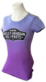 Women's Harley-Davidson Oil And Parts Graphic Purple Short Sleeve Shirt Size S