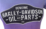 Women's Harley-Davidson Oil And Parts Graphic Purple Short Sleeve Shirt Size S