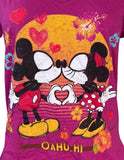 Disney Women's Mickey Mouse And Minnie Mouse O'ahu, HI Pink Shirt Size Medium