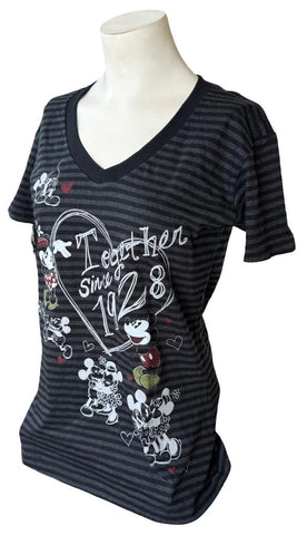 Disney Women's Mickey Mouse And Minnie Mouse Together Since 1928 Shirt Size M
