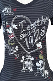 Disney Women's Mickey Mouse And Minnie Mouse Together Since 1928 Shirt Size M