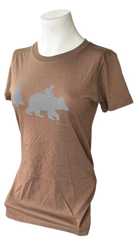 Alternative Women's Tretorn Riding Bear Outdoor Graphic Brown Shirt Size Medium