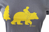 Alternative Women's Tretorn Riding Bear Outdoor Graphic Gray Shirt Size Medium