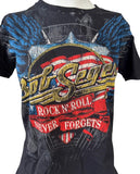 American Apparel Bob Seger Rock N' Roll Never Forgets Black Shirt Size Large