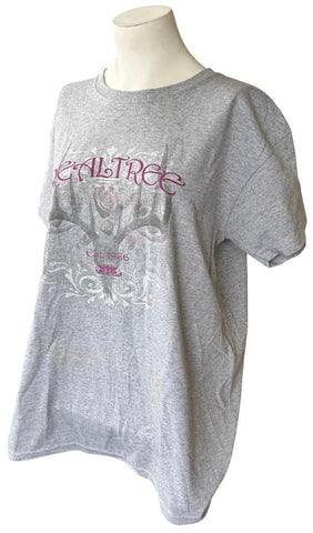 Anvil Women's Realtree Est. 1986 Graphic Gray Short Sleeve Shirt Size Large