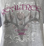 Anvil Women's Realtree Est. 1986 Graphic Gray Short Sleeve Shirt Size Large