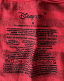 Disney Women's Mickey Mouse Love Graphic Red Short Sleeve Shirt Size Medium