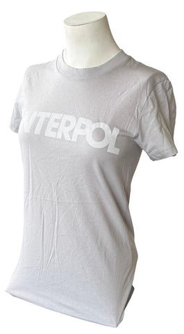American Apparel Women's Interpol Graphic Gray Short Sleeve Shirt Size Small