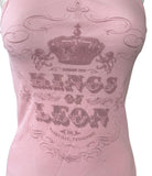 Next Level Women's Kings Of Leon Graphic Pink Tank Top Size Large