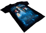 Disney Boys Alice In Wonderland Graphic Black Short Sleeve Shirt Size Small