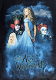 Disney Boys Alice In Wonderland Graphic Black Short Sleeve Shirt Size Small