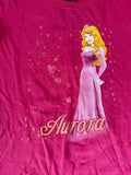 Disney Girls Sleeping Beauty Aurora Graphic Pink Short Sleeve Shirt Size Medium
