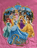 Disney Girls Princesses Graphic Pink Short Sleeve Shirt Size Medium