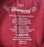 Disneyland Paris Youth Lone Ranger Graphic Red Short Sleeve Shirt Size 12