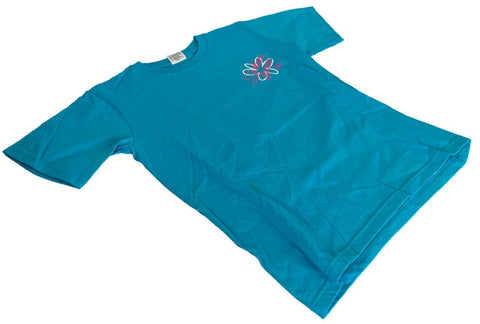 Anvil Girls Southern Belle Peace Love And Flip Flops Blue Shirt Size Small