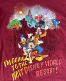 Disneyland Youth I'm Going To The Walt Disney World Resort Maroon Shirt Size M