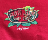 Anvil Youth Ron Jon Surf Shop Key West Red Short Sleeve Shirt Size Medium