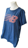 New Balance Women's NB Logo Blue Short Sleeve Shirt Size Large