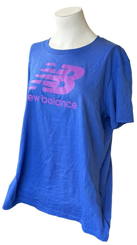 New Balance Women's NB Logo Blue Short Sleeve Shirt Size X-Large