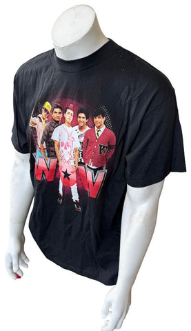 Alstyle Men's Boy Band WOW Tour 2010 Graphic Black Short Sleeve Shirt Size Large