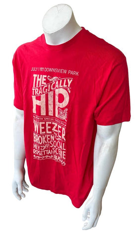 Tultex Men's The Tragically Hip 2011 Downsview Park W/ Weezer Red Shirt Size XL