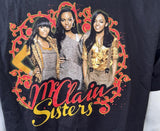 Anvil Men's McClain Sisters Tell A Friend Graphic Black Shirt Size Large