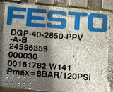 Festo DGP-40-2850-PPV-A-B Rodless Linear Drive Cylinder 40mm Bore 2850mm Stroke