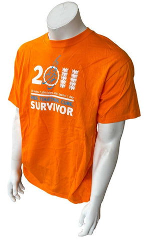 Anvil Men's Ride For Roswell 2011 Ride Together Survivor Orange Shirt Size Large