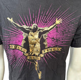 Anvil Men's Bolt Run Tings Usain Bolt Graphic Black Short Sleeve Shirt Size M