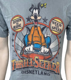 Disney Men's Disneyland Goofy Thrill Seeker Graphic Gray Shirt Size Small