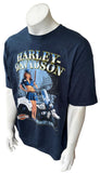 Harley Davidson Men's America's Finest Police Graphic Navy Shirt Size X-Large