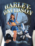 Harley Davidson Men's America's Finest Police Graphic Navy Shirt Size X-Large