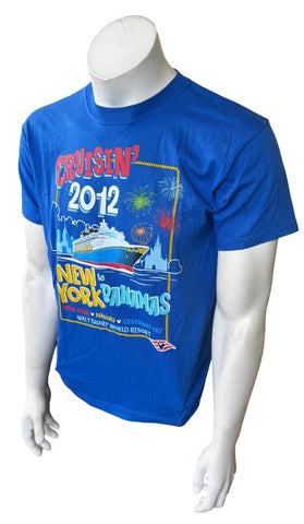 Disney Boys Cruisin' 2012 New York To Bahamas Blue Short Sleeve Shirt Size XL