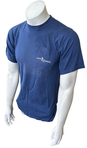 Comfort Colors Men's Covey & Paddle Graphic Navy Short Sleeve Shirt Size Small