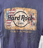 Hard Rock Cafe Men's Orlando Love All Serve All Navy Short Sleeve Shirt Size L