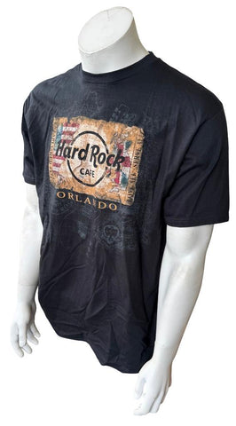 Hard Rock Cafe Men's Orlando Love All Serve All Black Short Sleeve Shirt Size L
