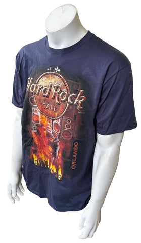 Hard Rock Cafe Men's Orlando One Is All Navy Short Sleeve Shirt Size Large