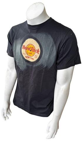 Hard Rock Cafe Men's New York Record Graphic Black Short Sleeve Shirt Size M