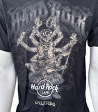 Hard Rock Cafe Men's Orlando Skeleton Rocker Black Short Sleeve Shirt Size M