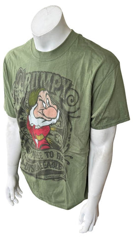 Disney Men's Grumpy Agree To Be Disagreeable Graphic Green Shirt Size Large