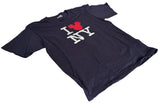 Anvil Youth Mickey Mouse I Love NY Navy Short Sleeve Shirt Size Large